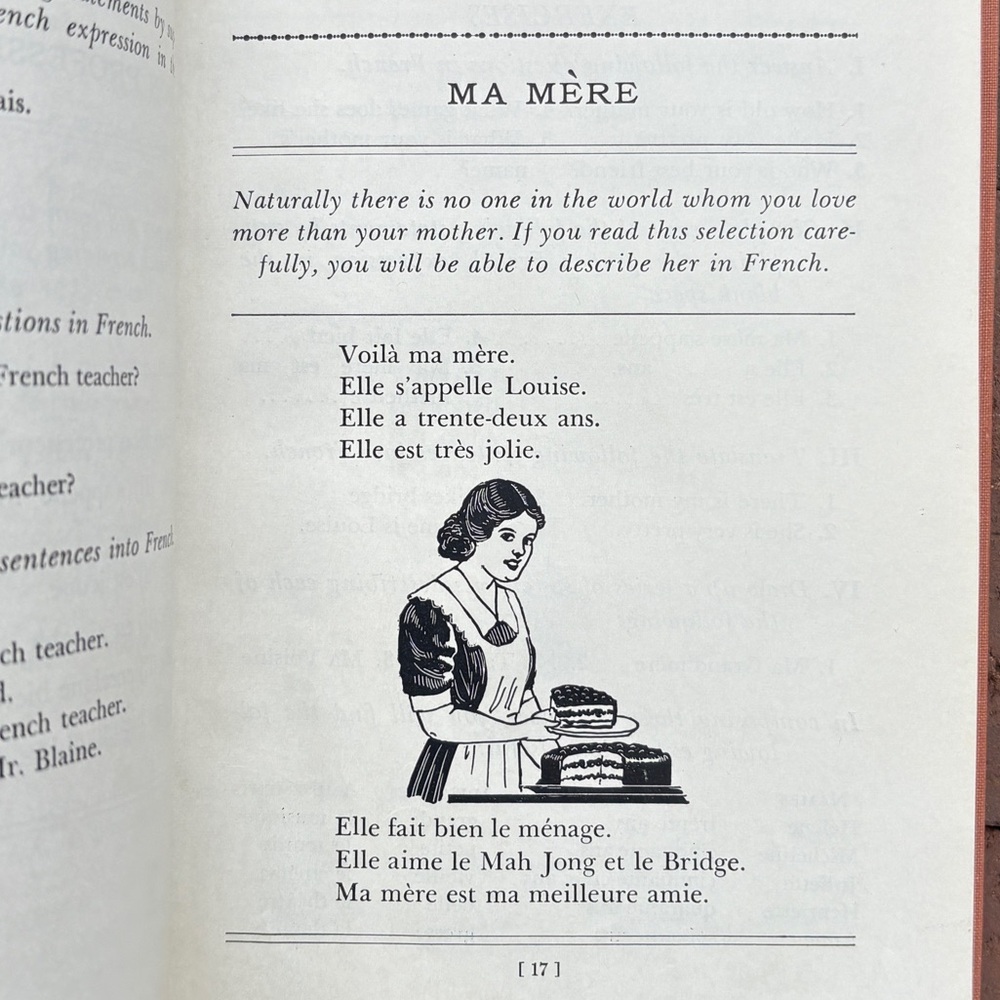1941 Causons et Lisons Francais French Book Maman Papa Bibliotheque Vintage
